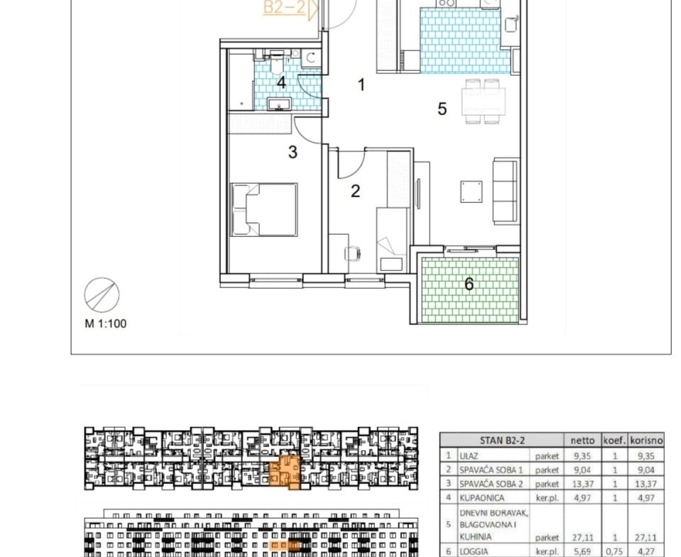 Novogradnja, Velika Gorica, Trosoban stan, 61.90 m2