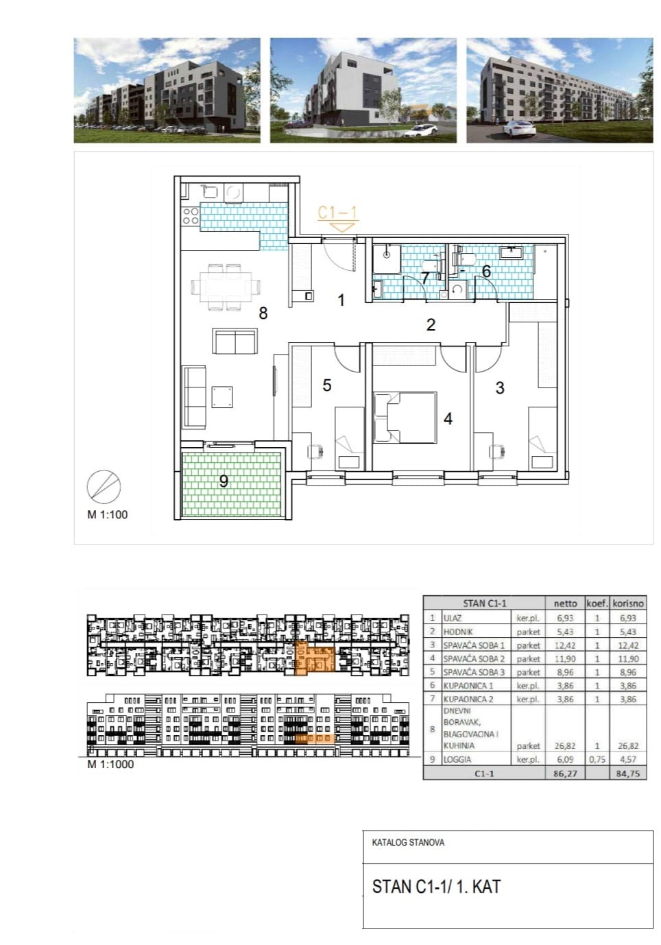 Novogradnja, Velika Gorica, Četverosoban stan, 84,75 m2
