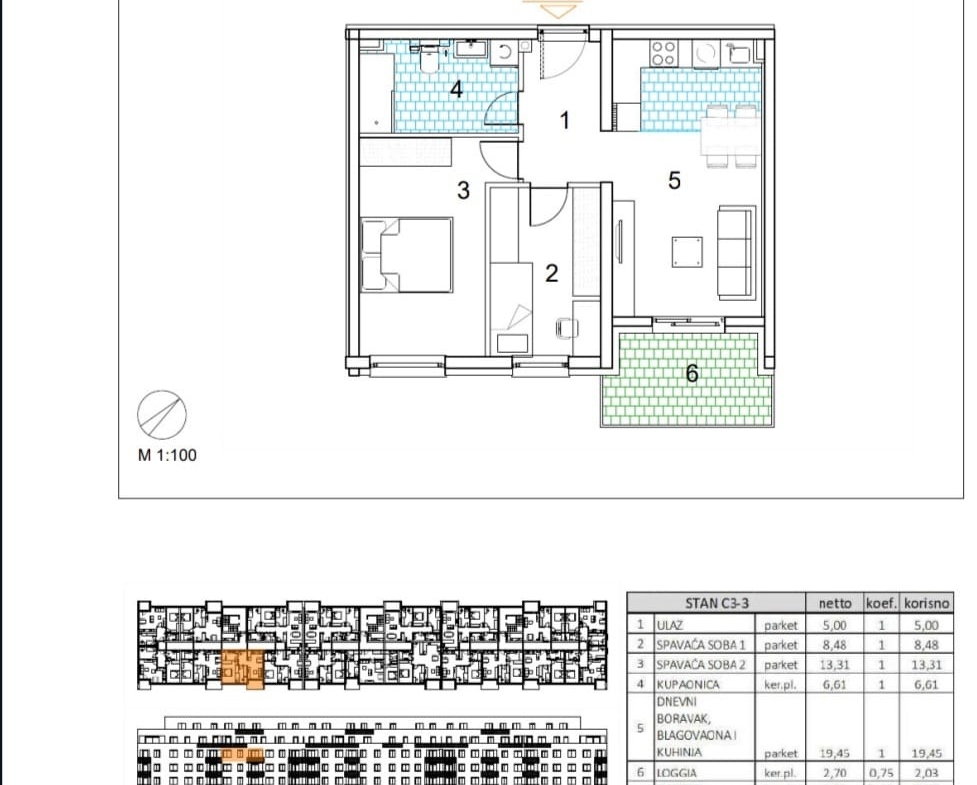 Novogradnja, Velika Gorica, Dvosoban stan, 51,16 m2