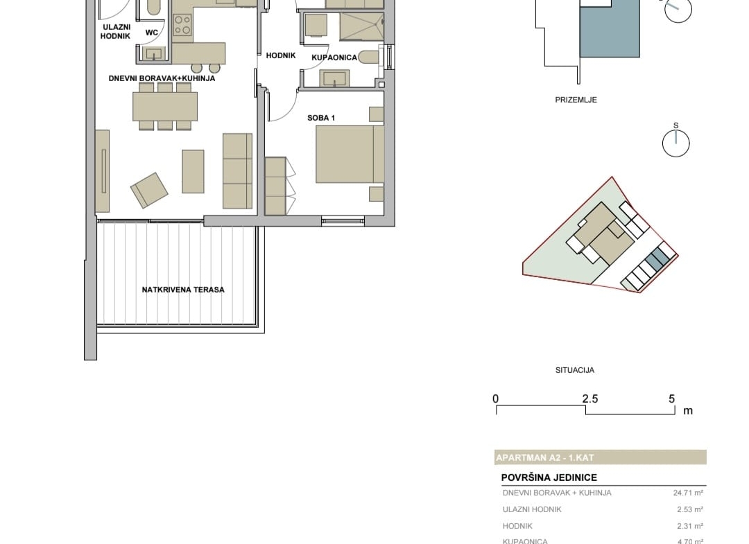 Pag, Gajac, Apartman 71,53 m2, 2 Parkirna mjesta, Terasa
