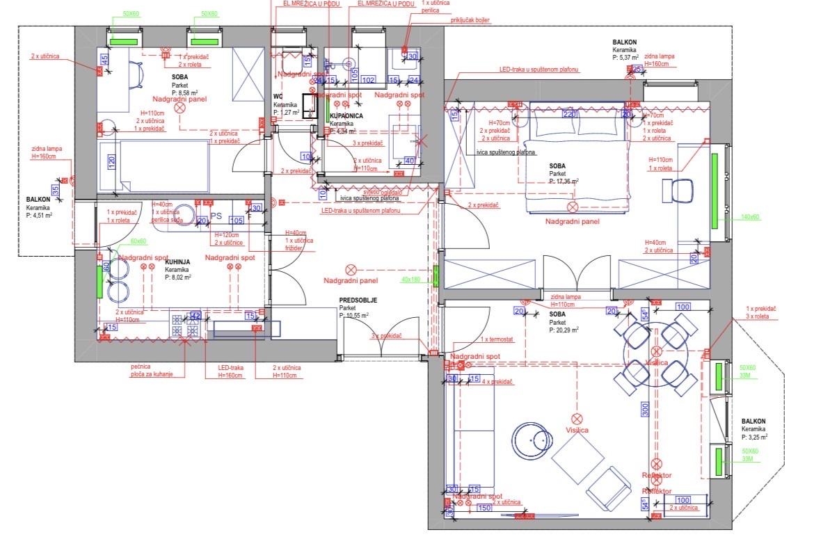 Zagreb, Centar, Trosoban stan, 80 m2, Natrkiveni parking